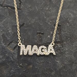 MAGA necklace sterling silver with 14kt gold vermeil and white sapphires